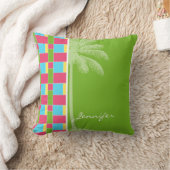 Coussin Rose, bleu tropical, vert, et jaune (Couverture)