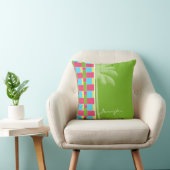 Coussin Rose, bleu tropical, vert, et jaune (Chaise)