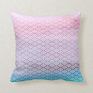 Coussin Rose/Bleu/Turquoise/Toute Couleur Aquarelle Seigai