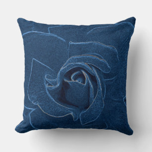 Coussin rose bleu velouté