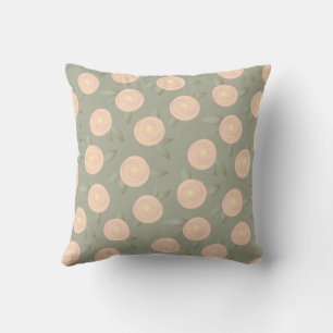 Coussin Rose Botanique Abstrait Moderne