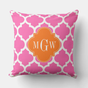 Coussin Rose Chaud #2 Marocain #5 Citrouille 3 Monogramme