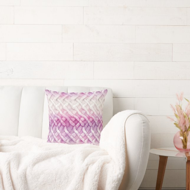 Coussin Rose Chaud Blanc Violet (Canapé)