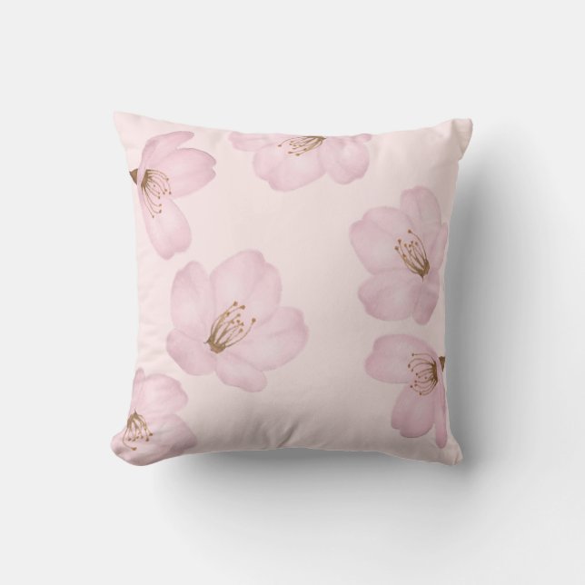Coussin rose-clair de Sakura de fleurs de cerisier (Recto)