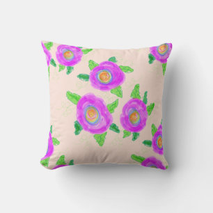 Coussin Rose Clair Et Pêche Crémeuse