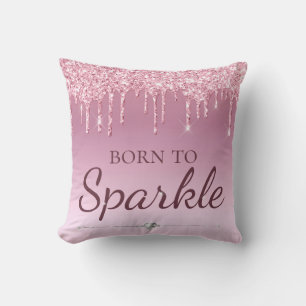 Coussin Rose Clair Glam Paillettes Qui Coulent Née Pour Br