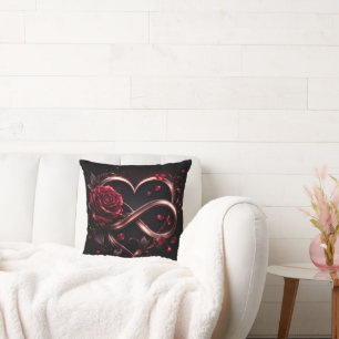 Coussin Rose Cœur Infini Élégant