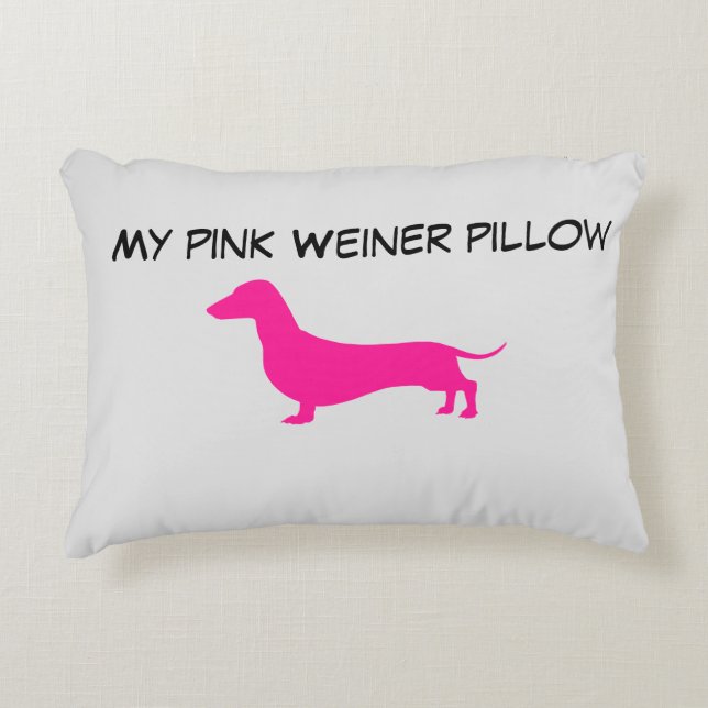Coussin rose Dachshund Mon Weiner rose (Devant)