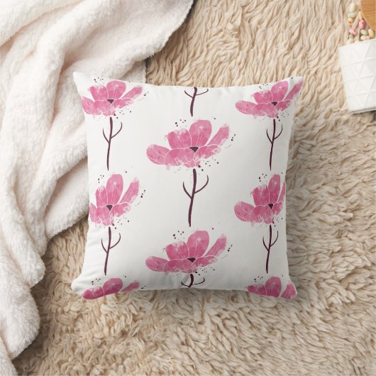 Coussin Rose d'aquarelle de fleurs (Couverture)