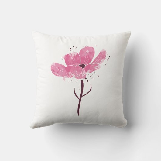 Coussin Rose d'aquarelle de fleurs (Verso)