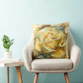 Coussin Rose d'aquarelle jaune et vert agrandi (Chaise)