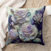 Coussin Rose d'aquarelle violet et bleu agrandi (Couverture)