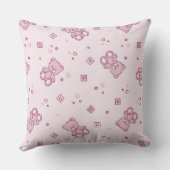 Coussin Rose d'arrière - plan de nounours (Verso)