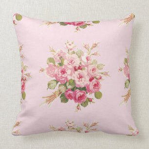 Coussin rose de carré de pivoine du bouquet de
