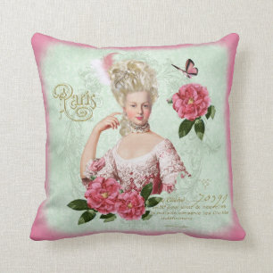 Coussin rose de coussin de pivoine de damassé de