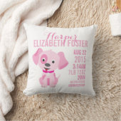Coussin rose de crèche de faire-part de naissance (Couverture)