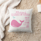 Coussin rose de crèche de faire-part de naissance (Couverture)