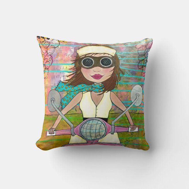 Coussin rose de scooter (Recto)