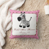 Coussin rose de souvenir de bébé de zèbre (Couverture)