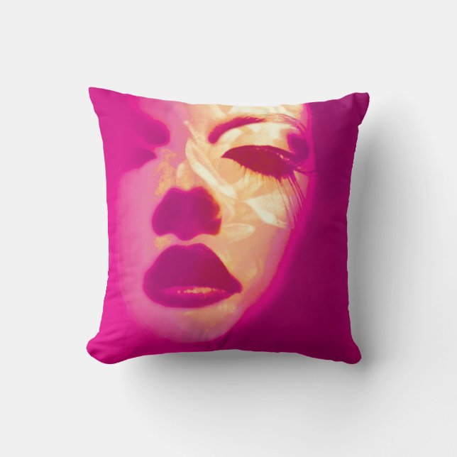 Coussin rose de visage de mode peint par charme (Recto)