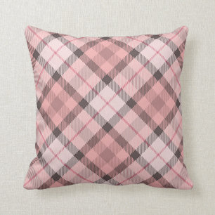 coussin rose décoratif de divan d'accent de tartan