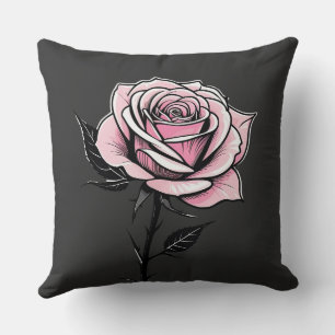 Coussin Rose d'encre (gris)