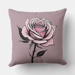 Coussin Rose d'encre (rose vintage)