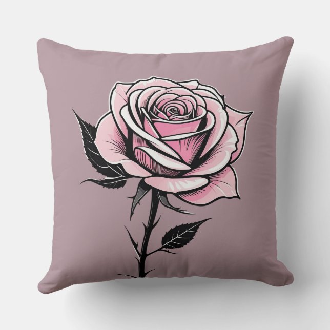 Coussin Rose d'encre (rose vintage) (Verso)