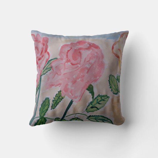 Coussin Rose d'été Abstrait (Verso)