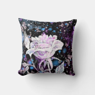 Coussin Rose d'hiver et papillons - Beaux