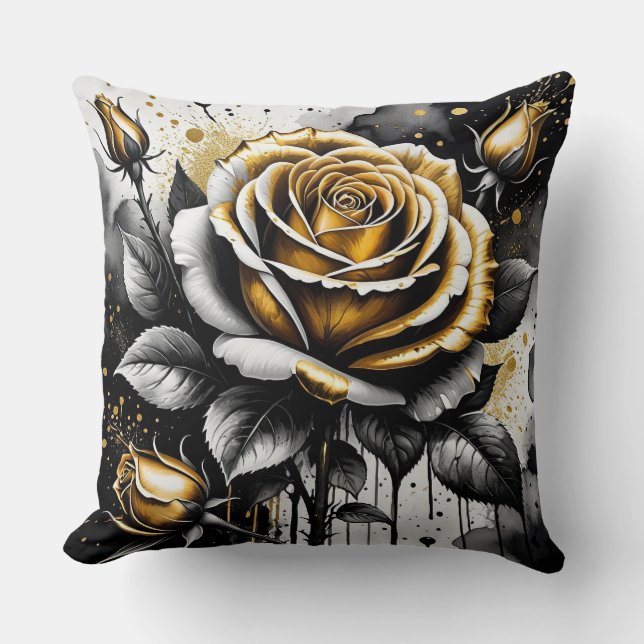 Coussin Rose d'or Abstrait (Recto)