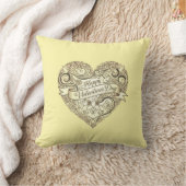 Coussin Rose dorée luxueuse cœur élégant crème Saint-Valen (Couverture)