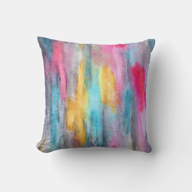 Coussin rose ébène arc-en-ciel (Recto)