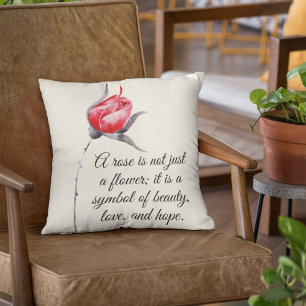 Coussin Rose élégant avec devis inspirant