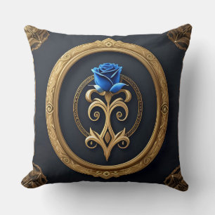 Coussin Rose Élégante avec Cadre Décoratif Orné