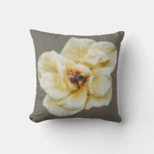 Coussin Rose et abeille