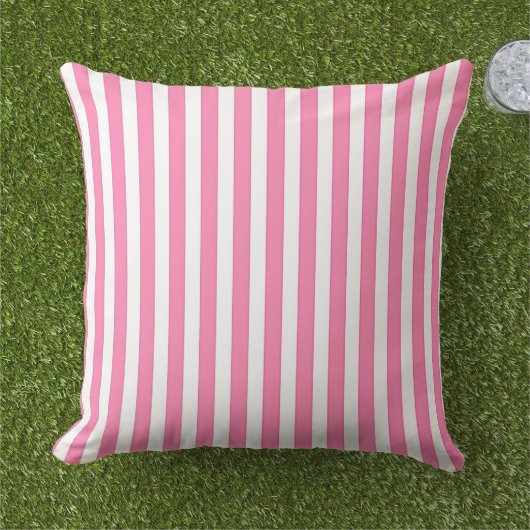 Coussin Rose et blanc (Herbe)