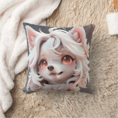 Coussin Rosé Et Blanc Fluffé (Couverture)