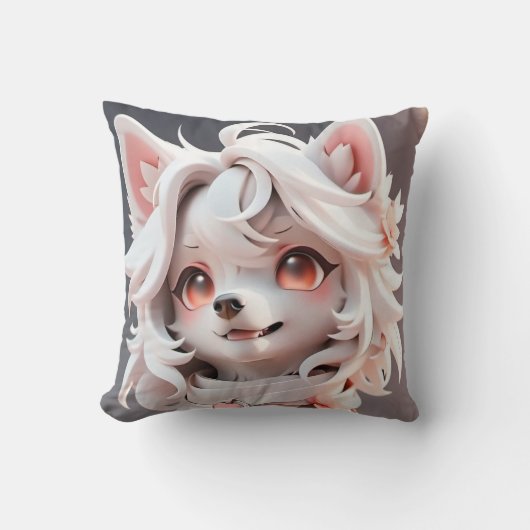 Coussin Rosé Et Blanc Fluffé (Recto)
