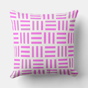 Coussin rose et blanc Géométrique