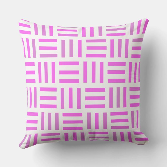 Coussin rose et blanc Géométrique (Verso)