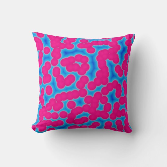 coussin rose et bleu abstrait (Recto)