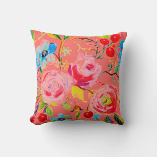 Coussin Rose et Cherry Blush personnalisable