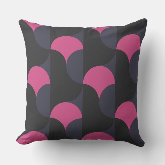 Coussin Rose et Gris Poudre à Canon   (Recto)
