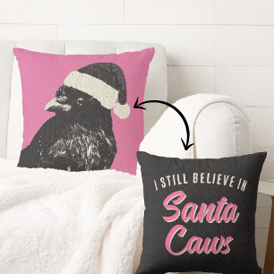 Coussin Rose et noir Couronne gothique Croire au Père Noël