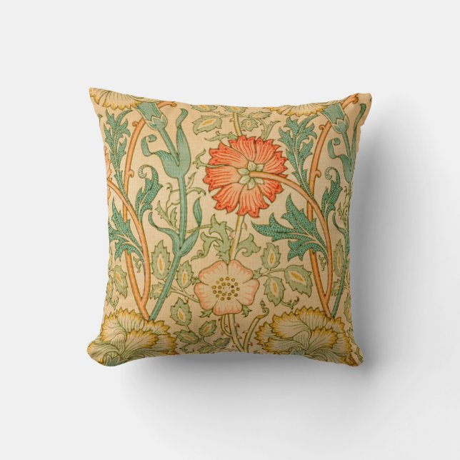 Coussin Rose et Rose par William Morris (Recto)