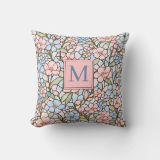 Coussin Rose et Verre Cathédrale Personnalisé Pastel