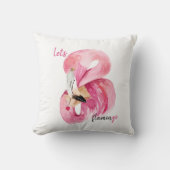 Coussin Rose exotique moderne Flamant rose Aquarelle (Recto)
