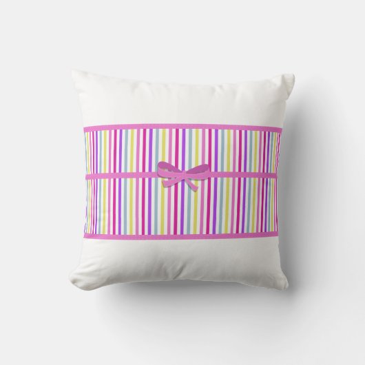 Coussin rose Faire-part bébé (Recto)