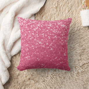 Coussin Rose faux éclats scintillants de couleur rose clai